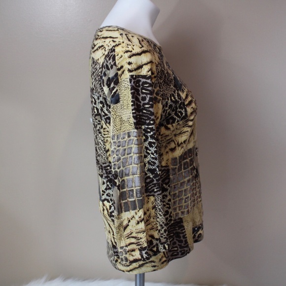 Raakhee animal block print sequin front top - Picture 3 of 5